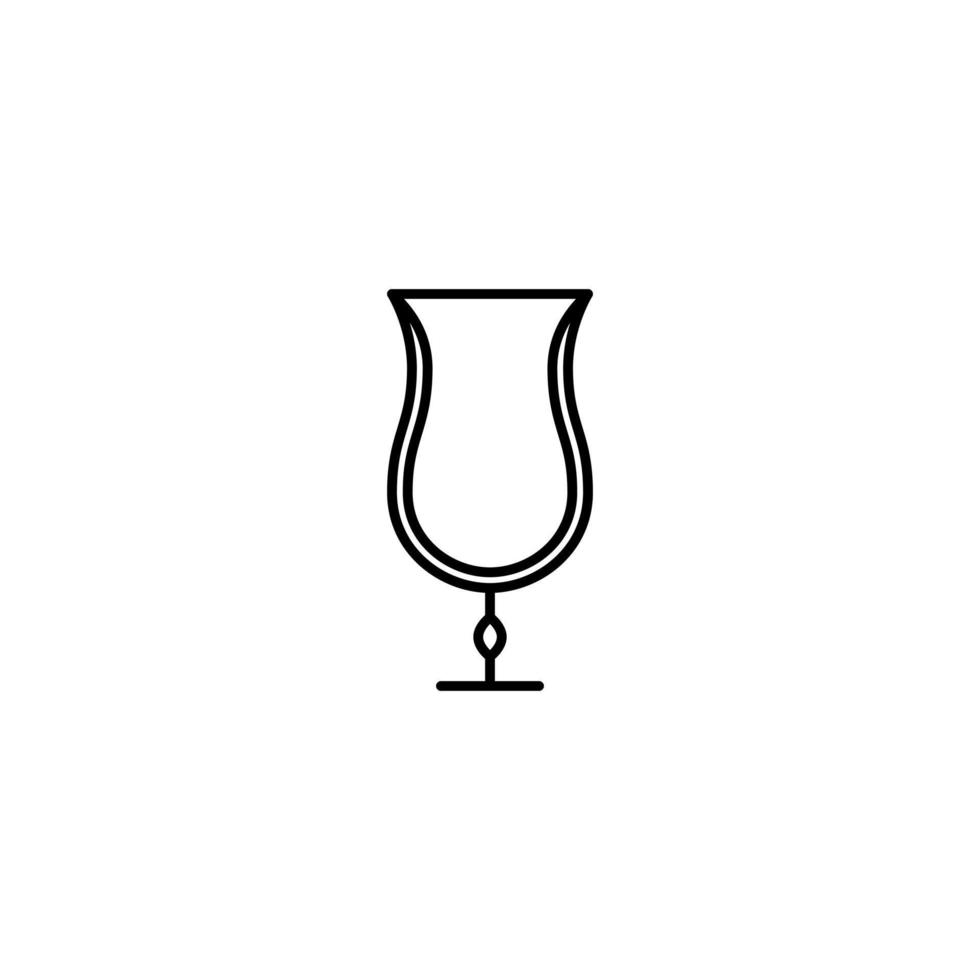 orkan eller tulpan glas ikon på vit bakgrund. enkel, linje, silhuett och rena stil. svart och vit. lämplig för symbol, tecken, ikon eller logotyp vektor