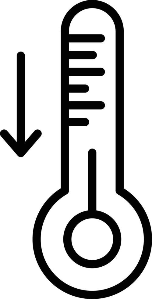 temperatur låg linje ikon vektor