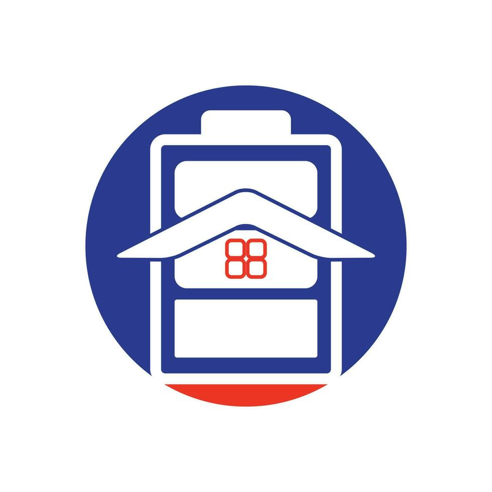 Energiehaus und Batteriehaus-Vektor-Logo-Design. vektor