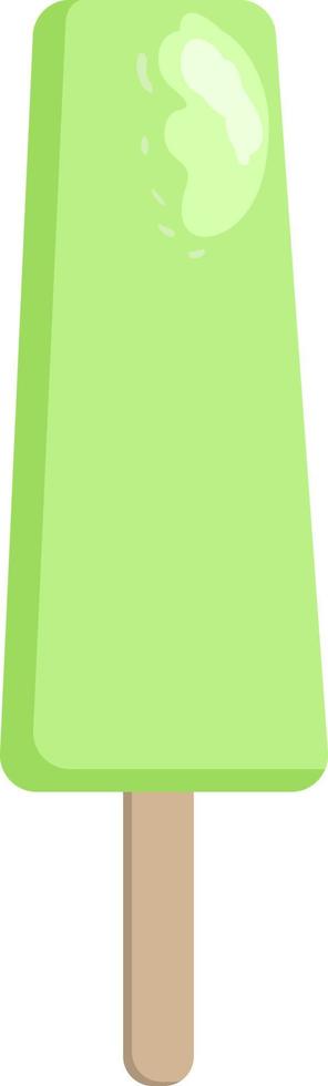 grön färgad is pop- på en pinne, isolerat på vit bakgrund vektor