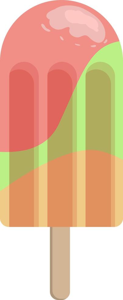 olika färgad is pop- på en pinne, isolerat på vit bakgrund. fruktig is grädde på en pinne vektor