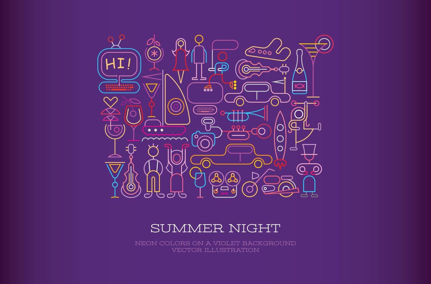 sommar natt vektor illustration