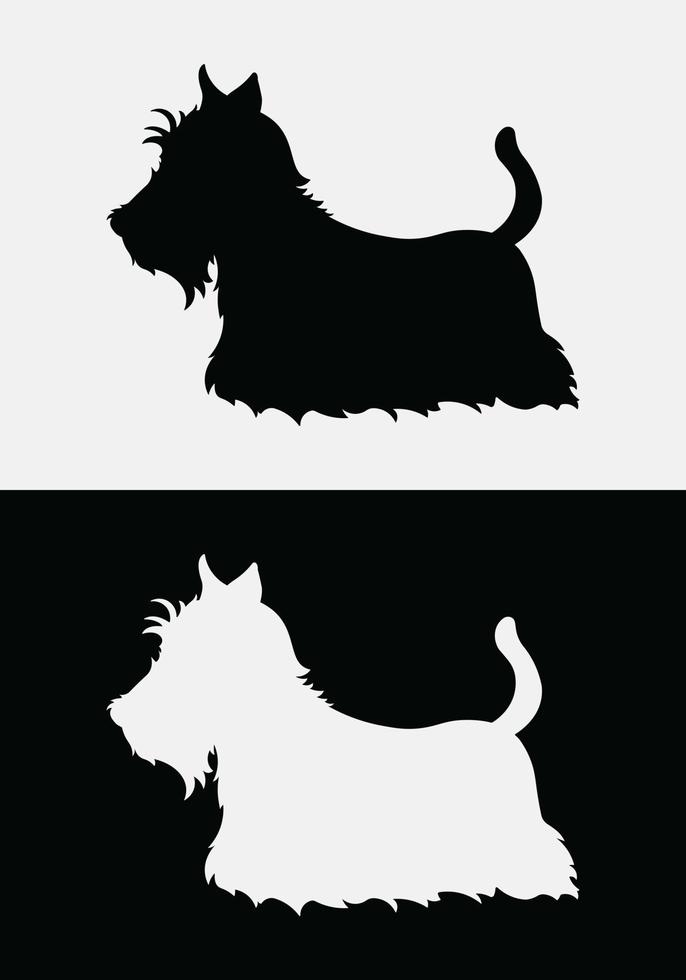 Logo mit Hund. schwarz-weißer schottischer terrier. Logo mit schottischem Terrier für jedes Design. Vektor-Illustration. vektor