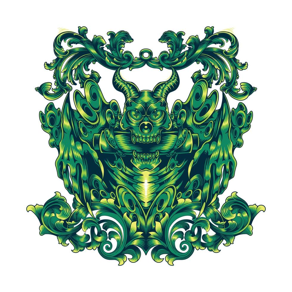 Teufelskopf-Maskottchen-Logo-Design vektor