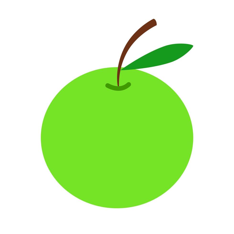 vektor enkel grön äpple i platt stil.