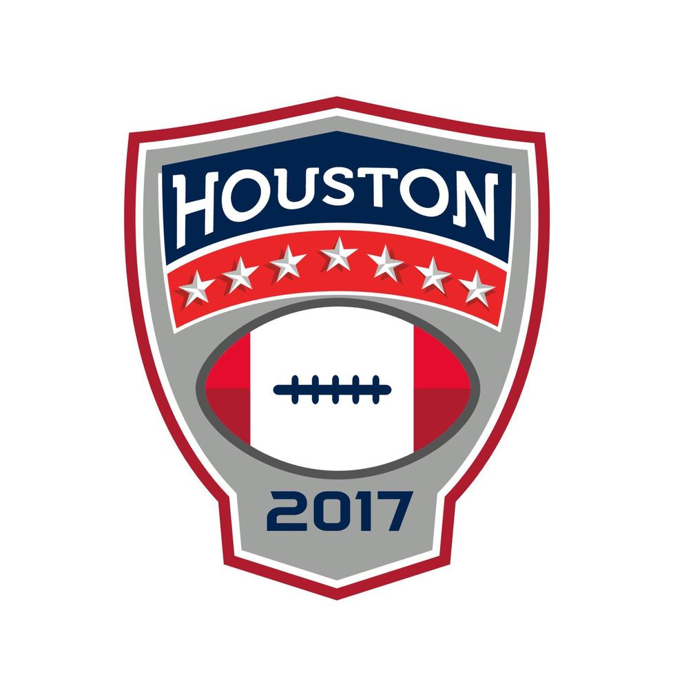 houston 2017 amerikan fotboll stor spel vapen retro vektor