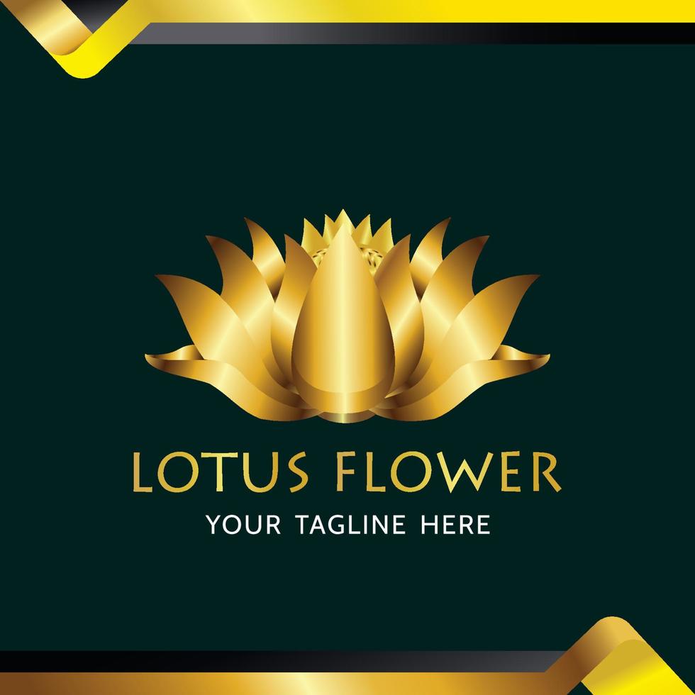 lotus logotyp design guld. lotus blomma logotyp guld vektor. lotus spa logotyp mall vektor