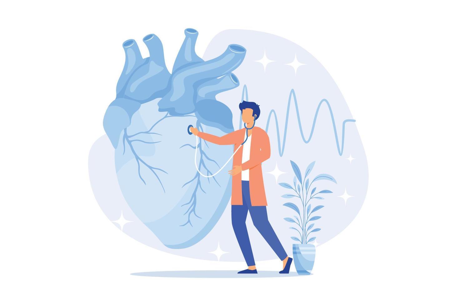 hörsel undersökning förlust utvärdering snabbt testa, öra problem undersökning, diagnos, ljud signal, handikapp upptäckt, audiologist platt design modern illustration vektor