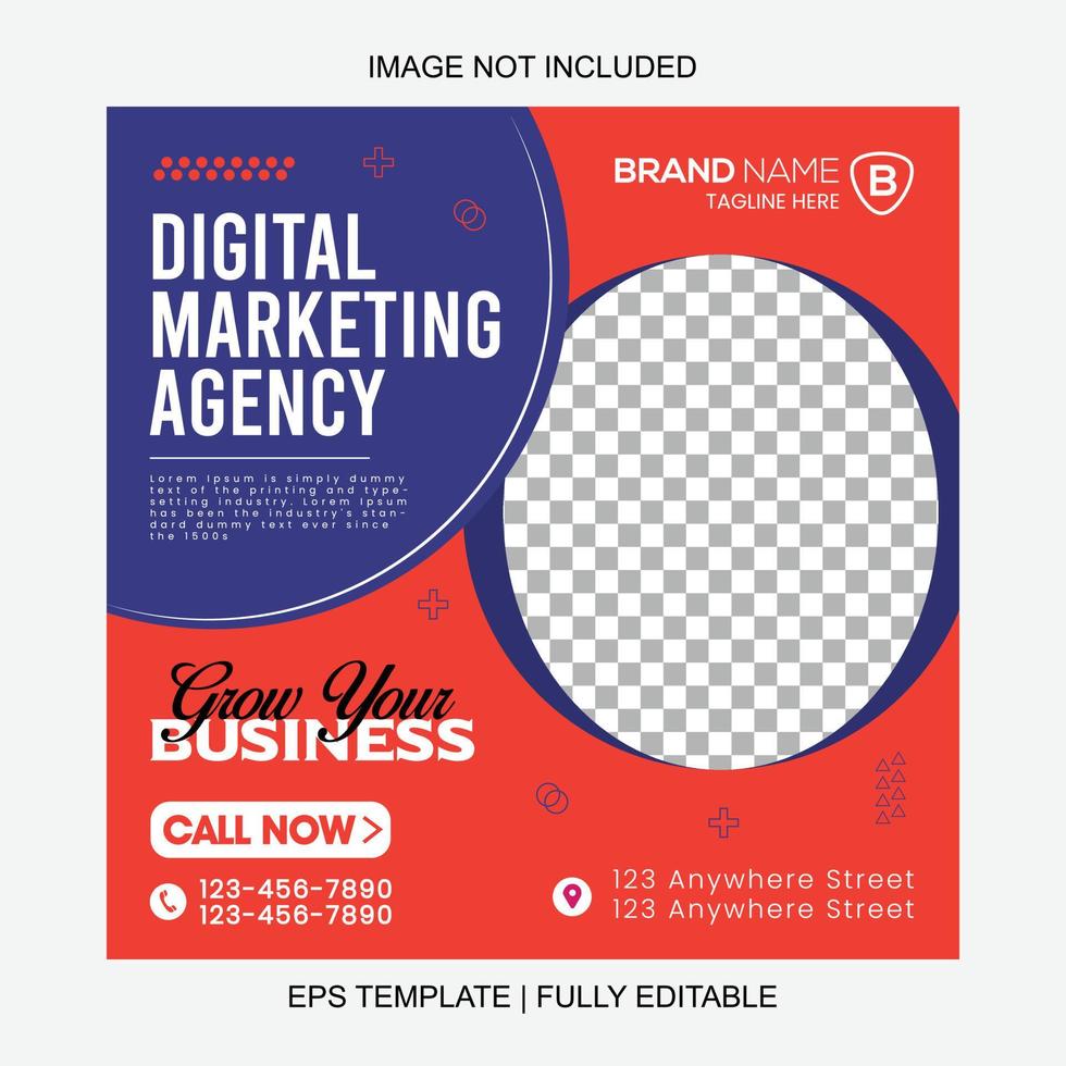 digital marknadsföring banner för sociala medier post mall vektor