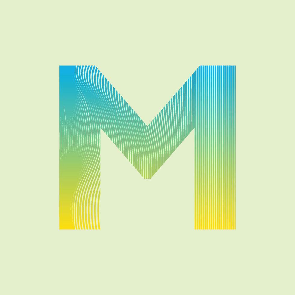 Alphabet m in Mesh-Design Premium-Vektor-Illustration vektor