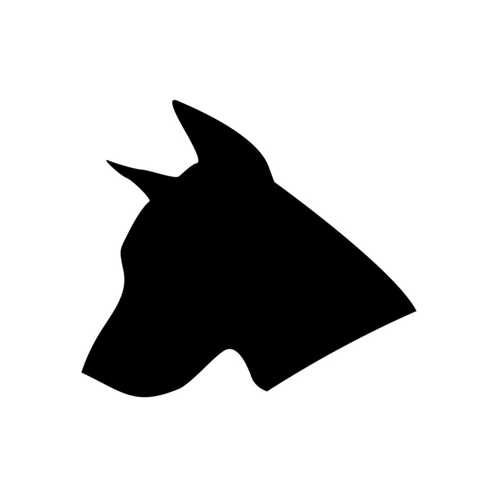 Dobermann-Silhouette schwarz. Hund-Vektor-Illustration vektor