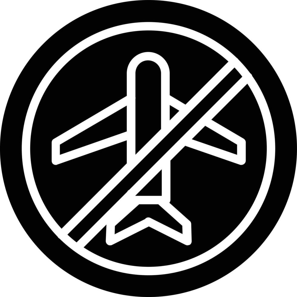 Reiseverbot-Glyphe-Symbol vektor