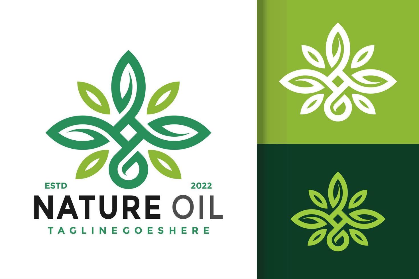 Naturtropfen-Öl-Logo-Design, Markenidentitäts-Logos-Vektor, modernes Logo, Logo-Designs-Vektor-Illustrationsvorlage vektor