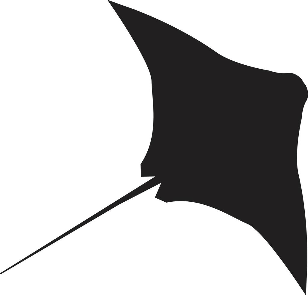 Stachelrochen-Symbol auf weißem Hintergrund. Meerestierzeichen. Silhouette eines Stachelrochens. flacher Stil. vektor