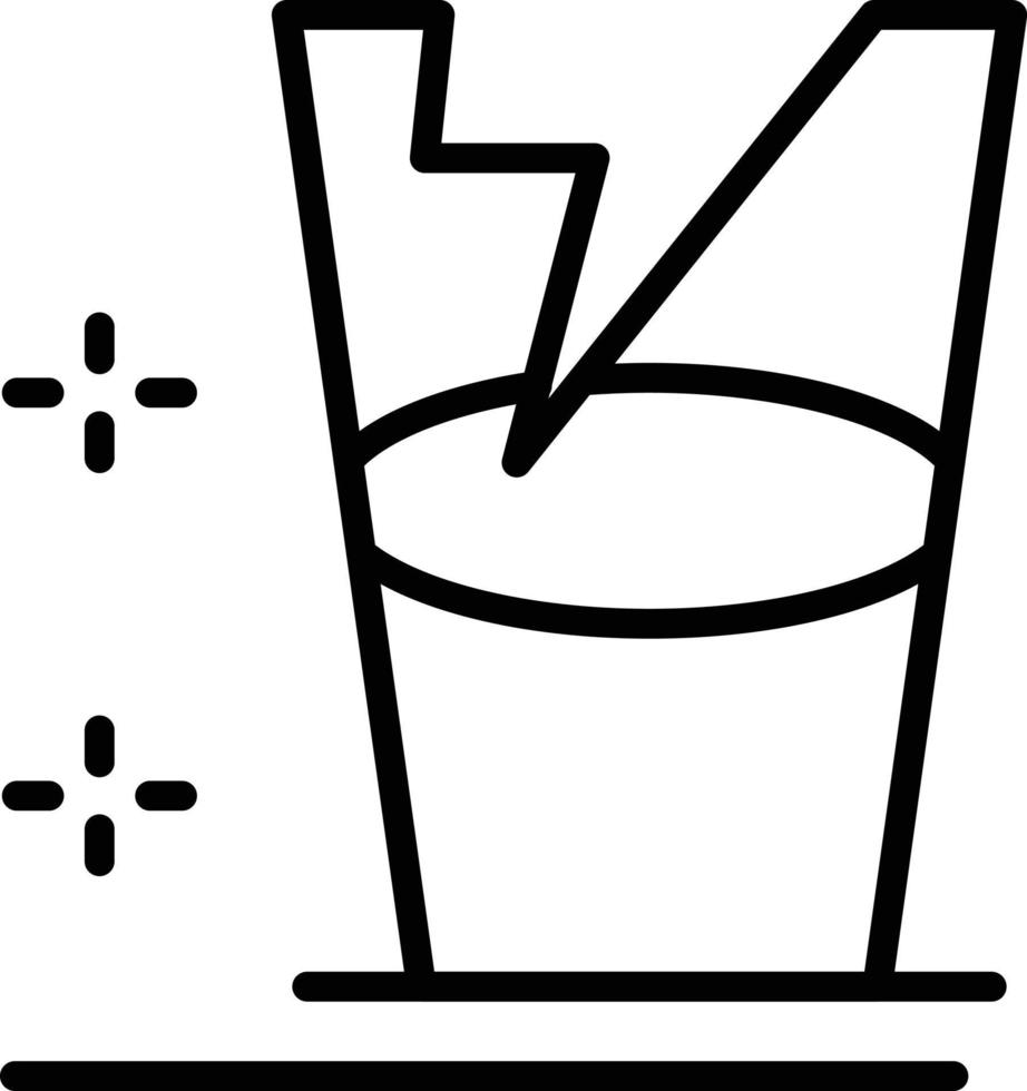 bruten glas linje ikon vektor
