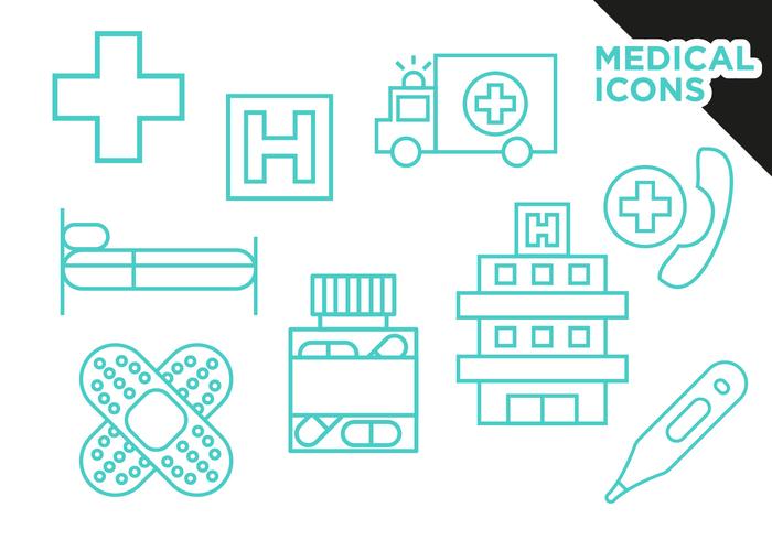 Medizinische Icons Flat Vector Free