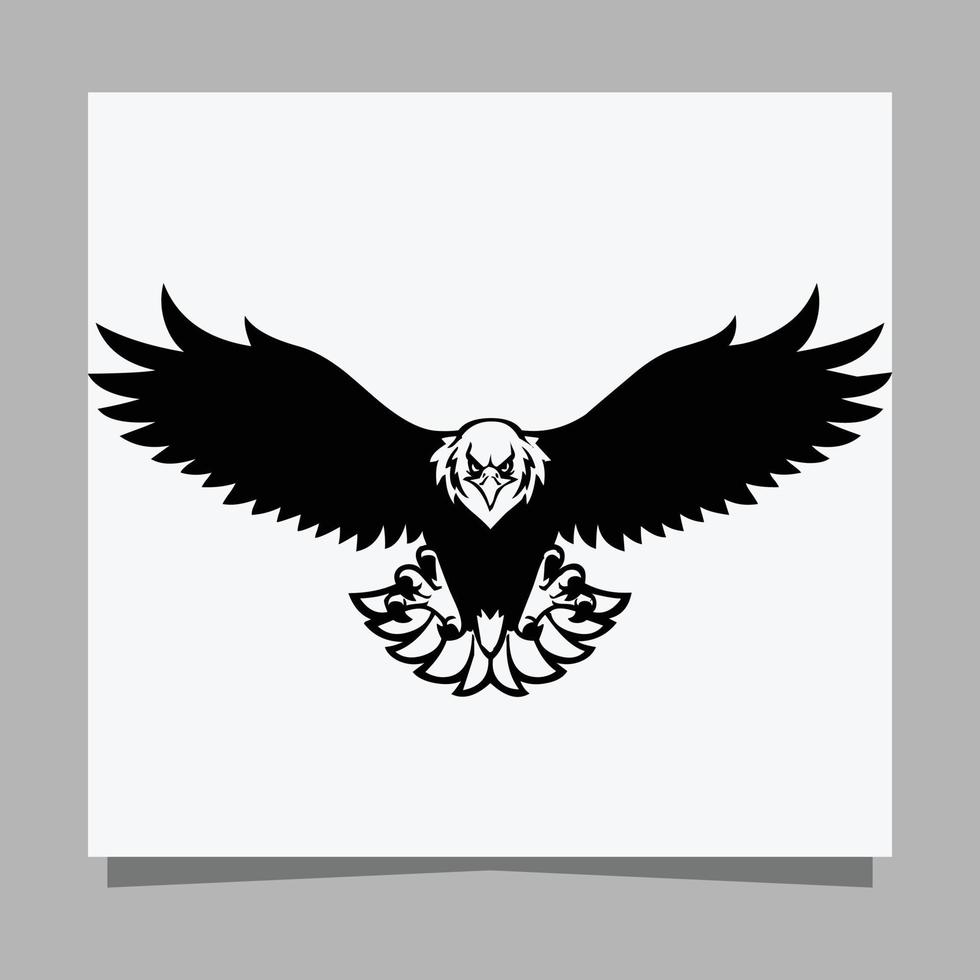 Vektor schwarzer Adler auf weißem Papier ist perfekt für Logos, Illustrationen, Banner, Flyer, Tapeten