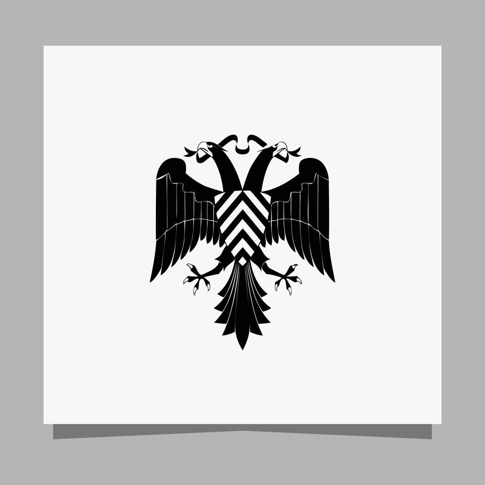 Vektorillustration eines schwarzen Adlers auf weißem Papier, das sich perfekt für Logos, Visitenkarten, Embleme und Symbole eignet. vektor