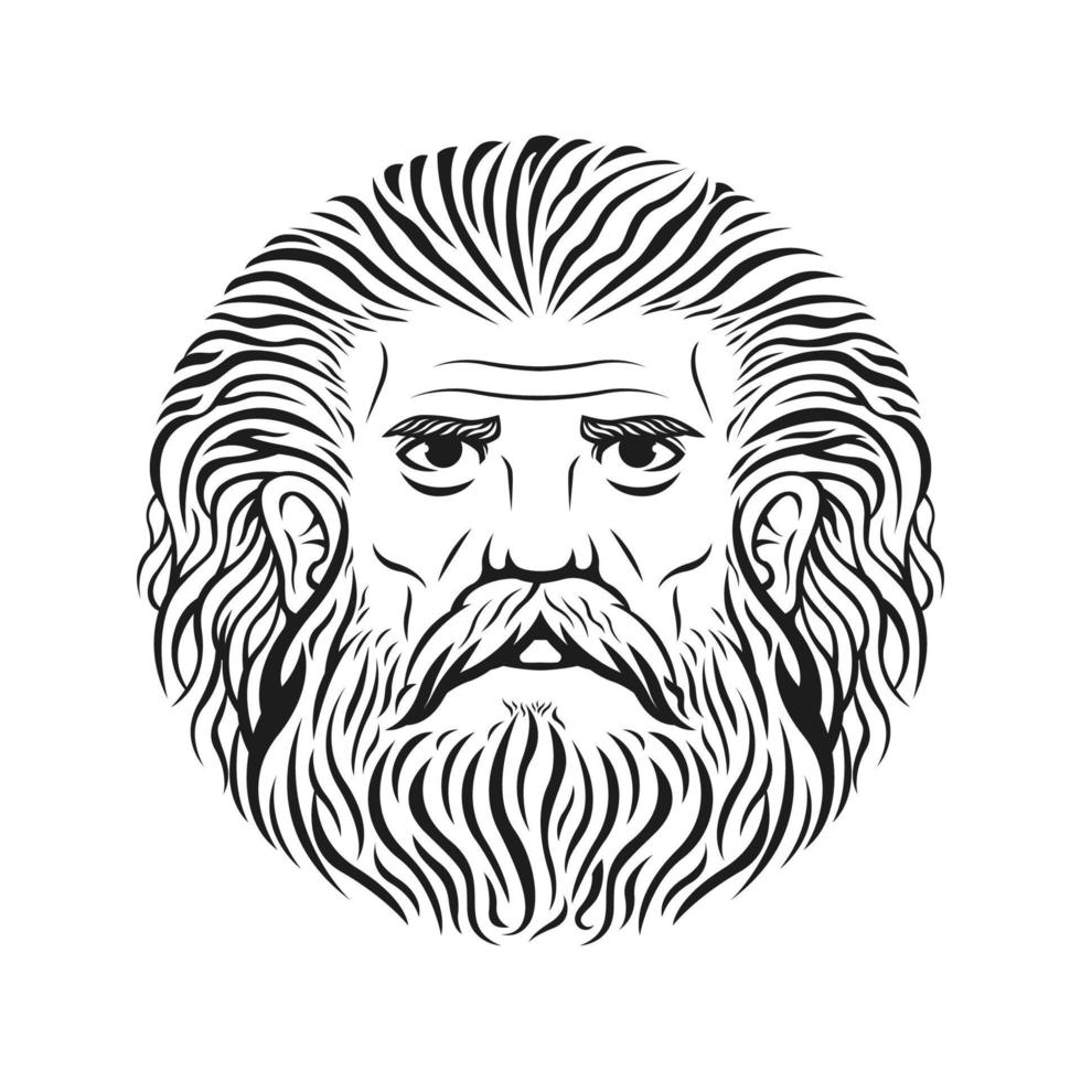 Zeus-Kopf-Gesicht-Vektor-Illustration vektor