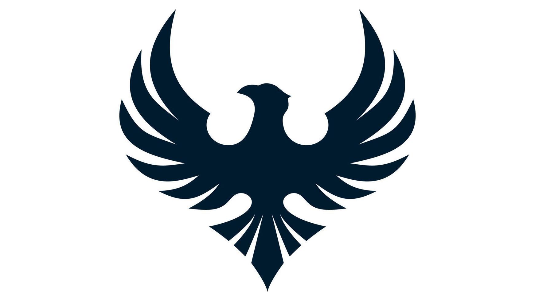 das logo eines schwarzen vogels mit flügeln, die nach oben zeigen, isoliert auf einem weißen background.eagle-logo. vektor