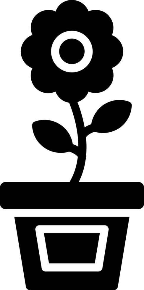 Blumentopf-Glyphe-Symbol vektor