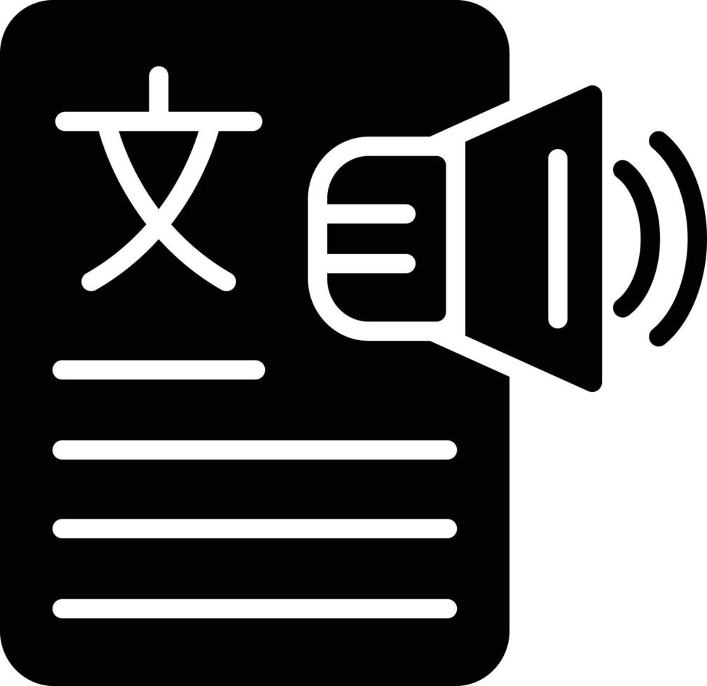 Symbol für Text-zu-Sprache-Glyphe vektor