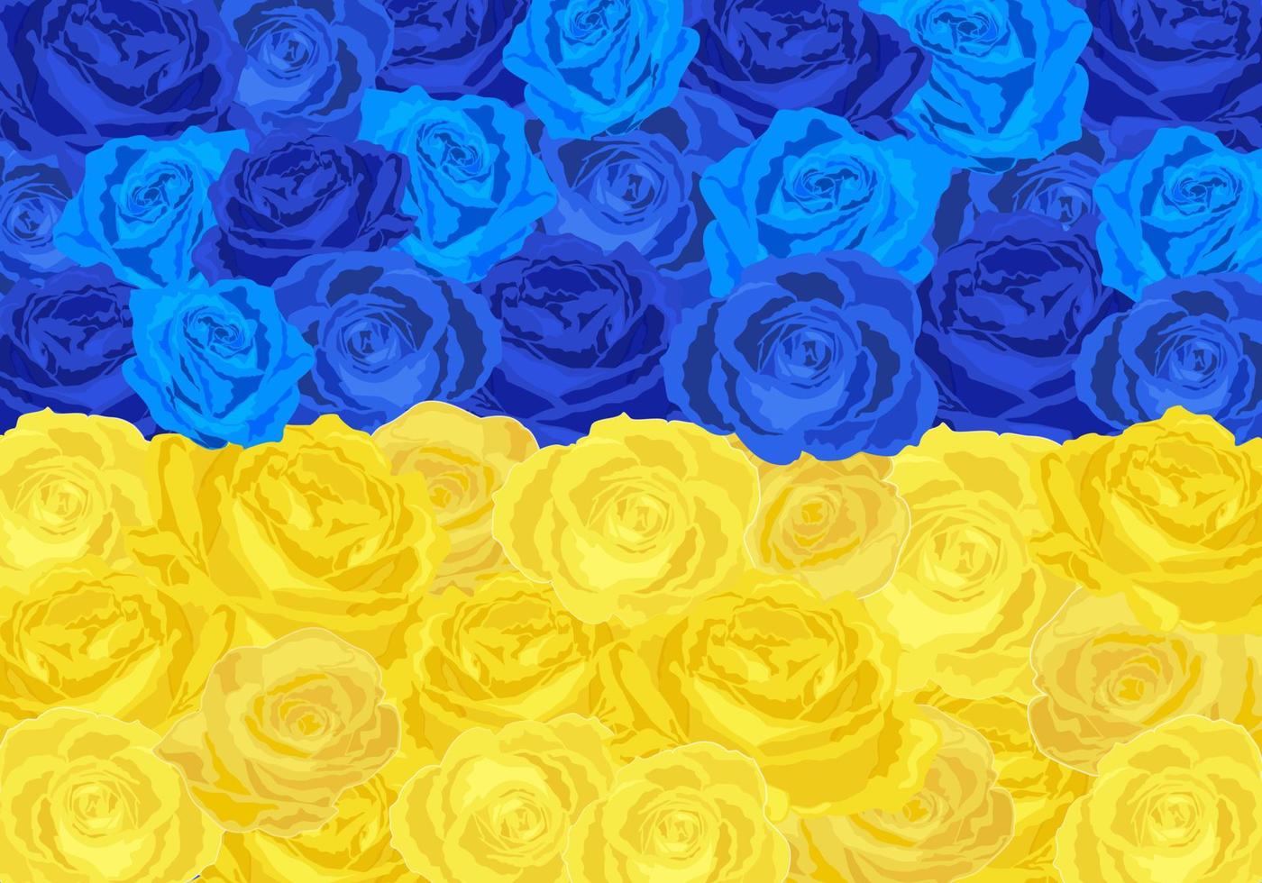 eleganta vektor illustration i färger av de flagga av ukraina. ukrainska flagga sammansatt av rosor. blå och gul rosor. ljus bakgrundsbilder.