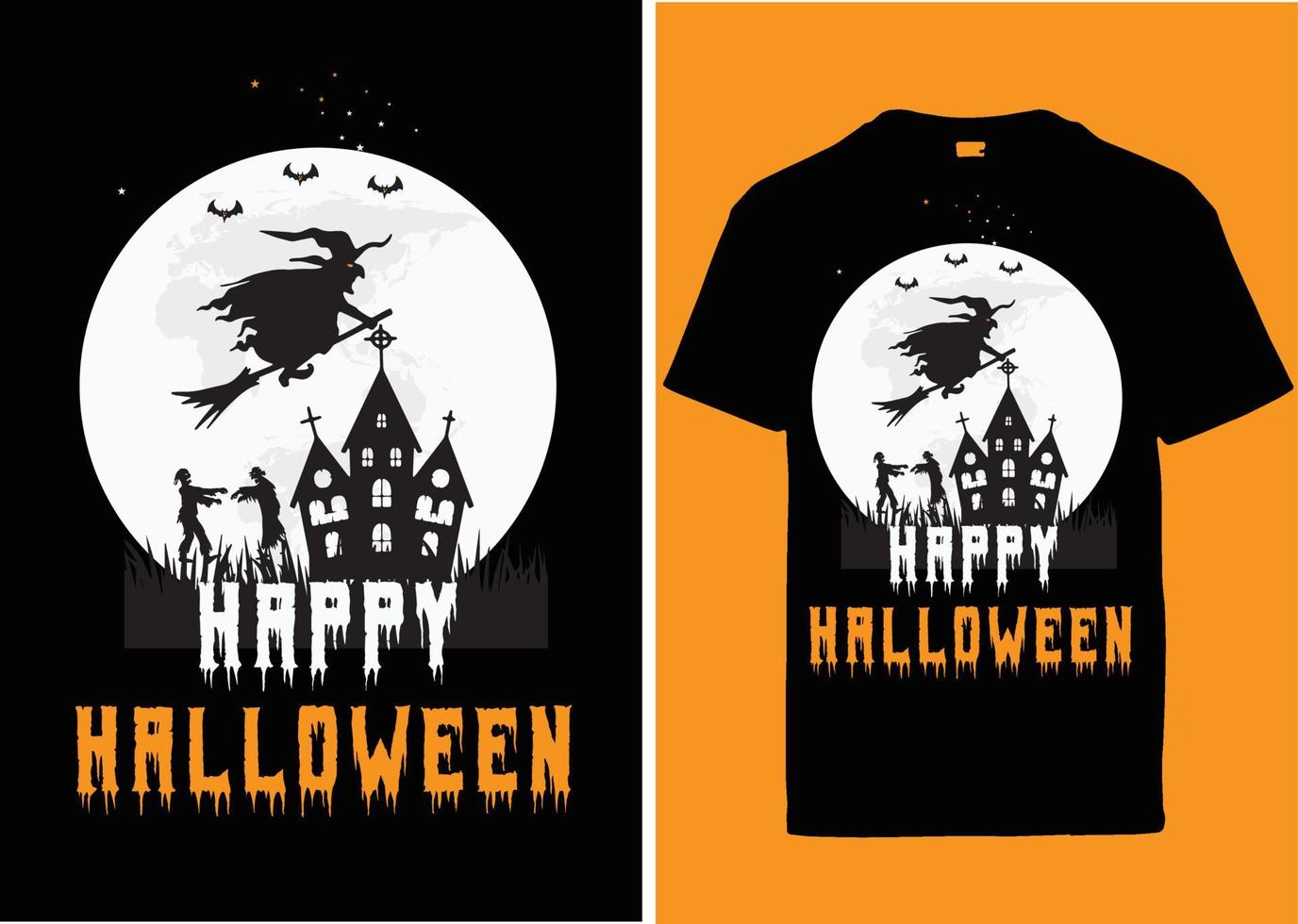 Halloween-Typografie-Vintage-T-Shirt-Design vektor