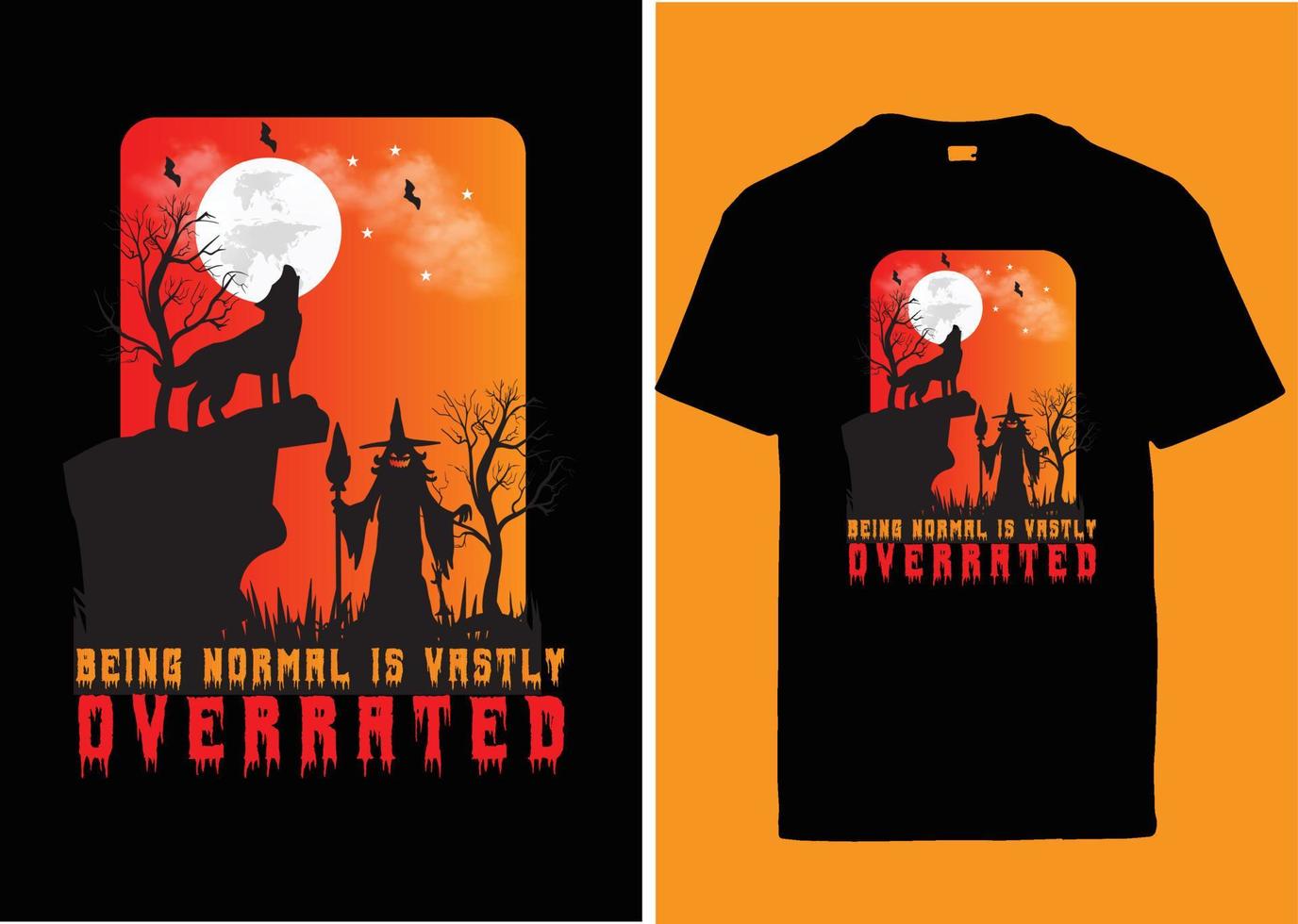 Halloween-Typografie-T-Shirt-Design vektor