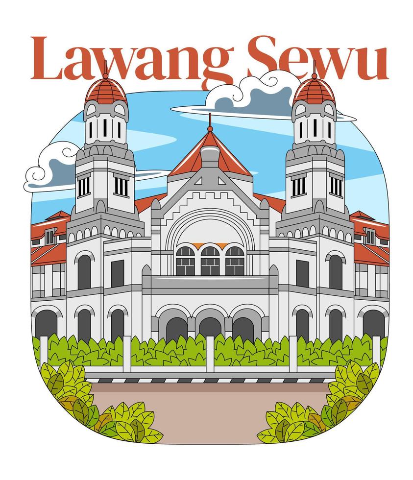 lawang sewu i vektor illustration