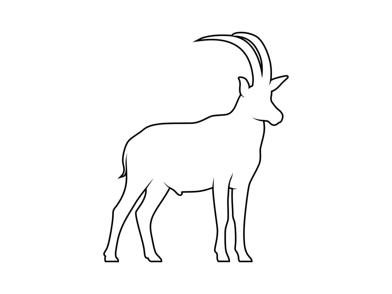 antilop djur- översikt vektor silhuett