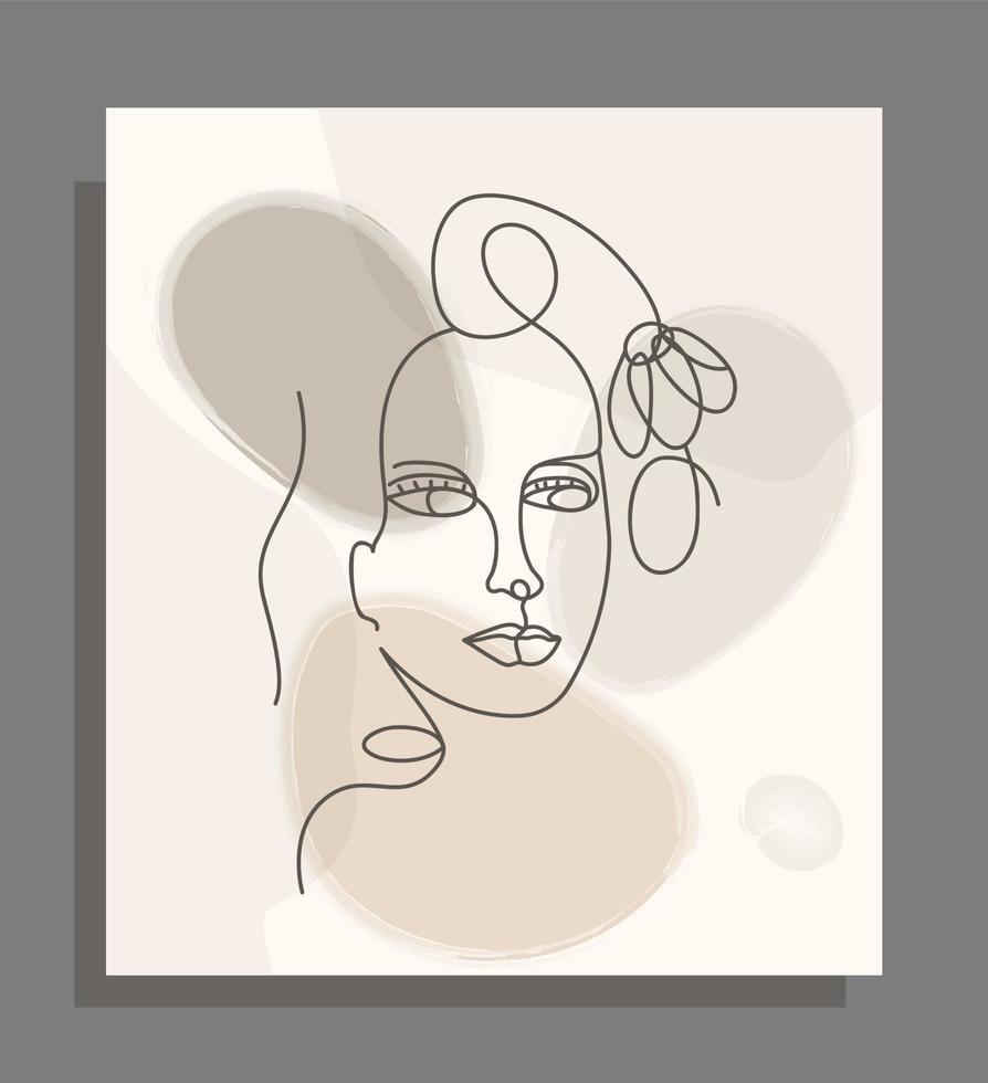 modernes abstraktes Plakat. silu.und Mädchen. Vektorvorratillustration. grauer Hintergrund. vektor