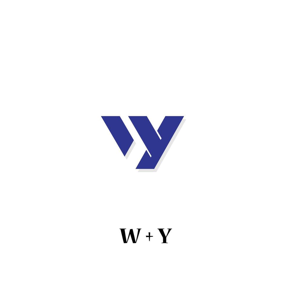 w och y logotyp design, tillverkad på en vit bakgrund, w och y logotyper är lämplig för varumärke namn och andra vektor