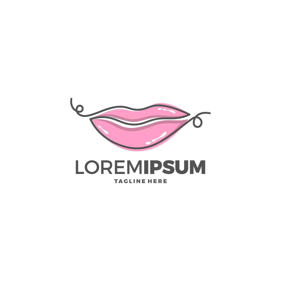 Lippenlogoschönheit, sexy Lippenvektorillustration vektor