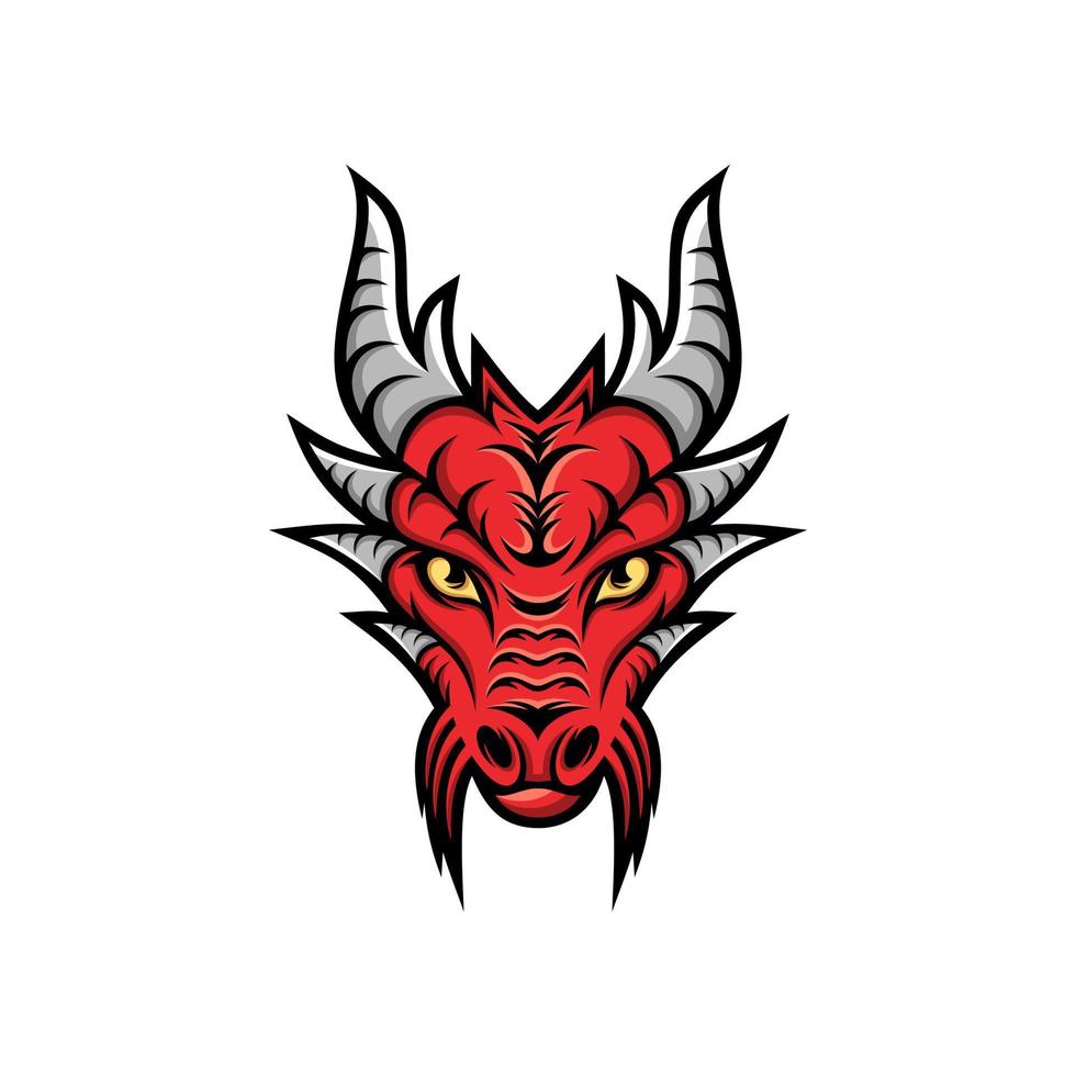 Drachen-Maskottchen-Logo-Design-Vektor-Vorlage vektor