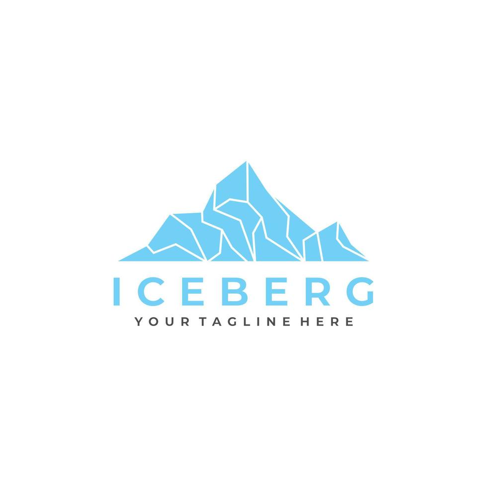 Eisberg einfache Linien Logo Design Vektor Icon Symbol grafische Illustration