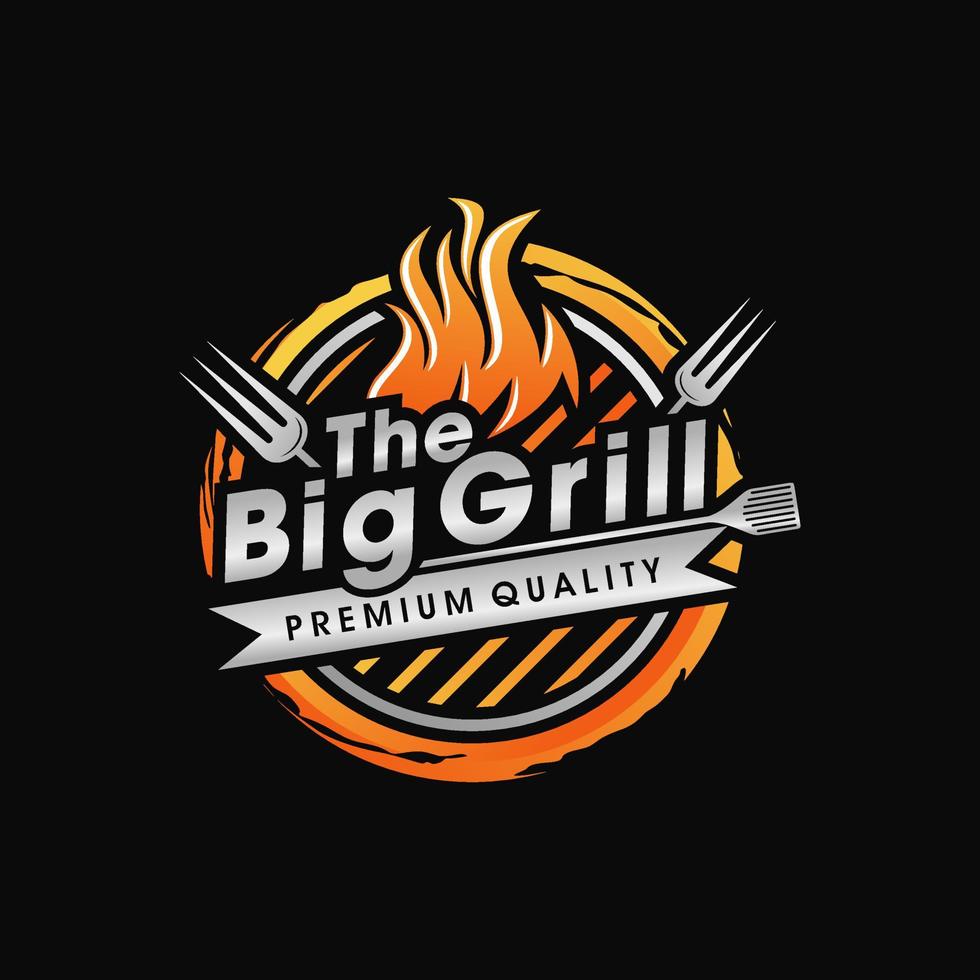 Grill-Logo-Vektorvorlage vektor