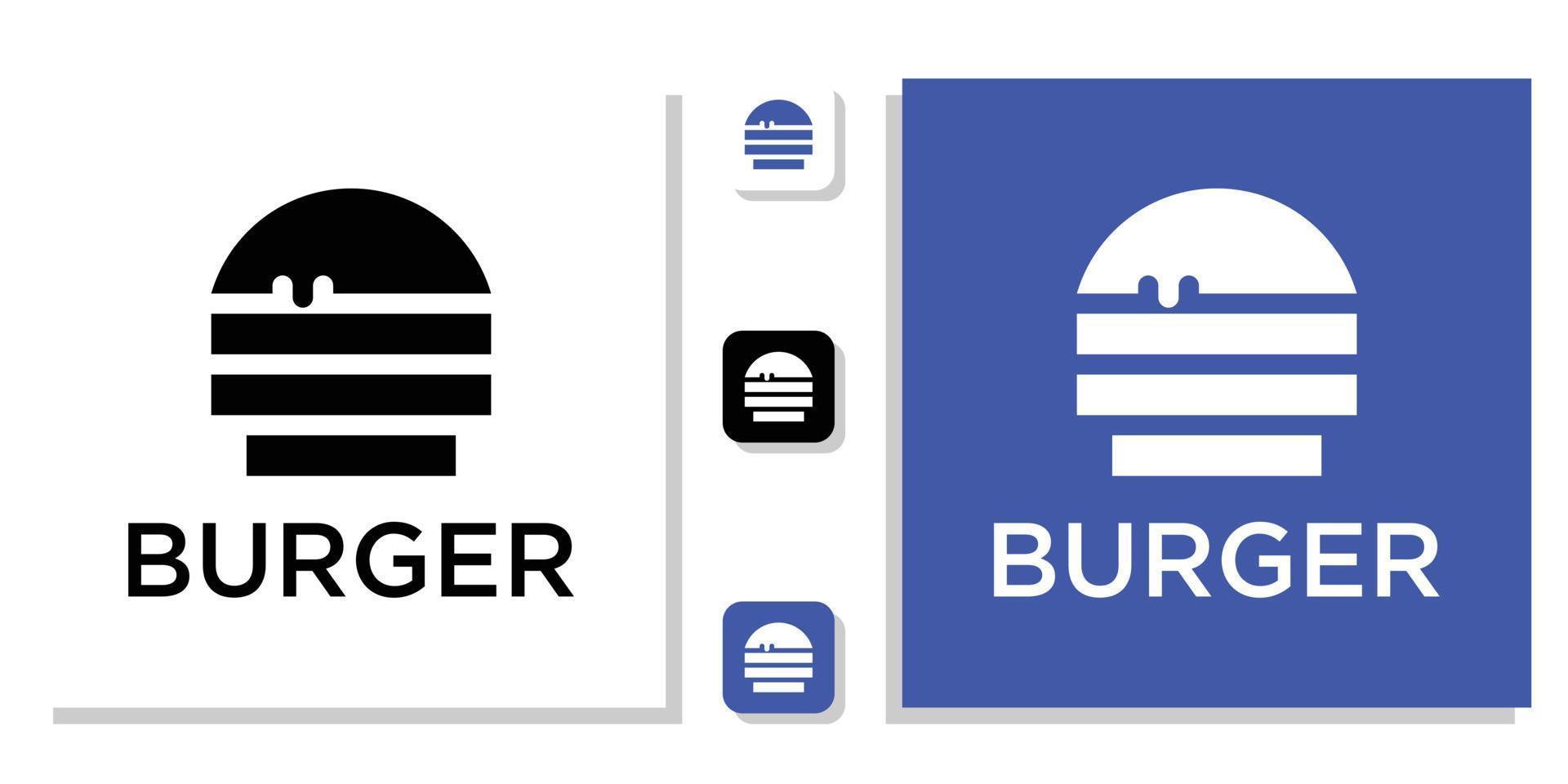 Symbolvorlage für die Online-Lieferung von Lebensmitteln im Burger-Restaurant vektor