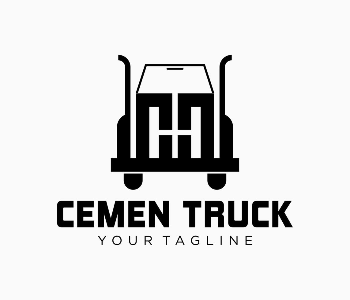 lastbil design illustration industri konstruktion leverans logistisk med brev c vektor