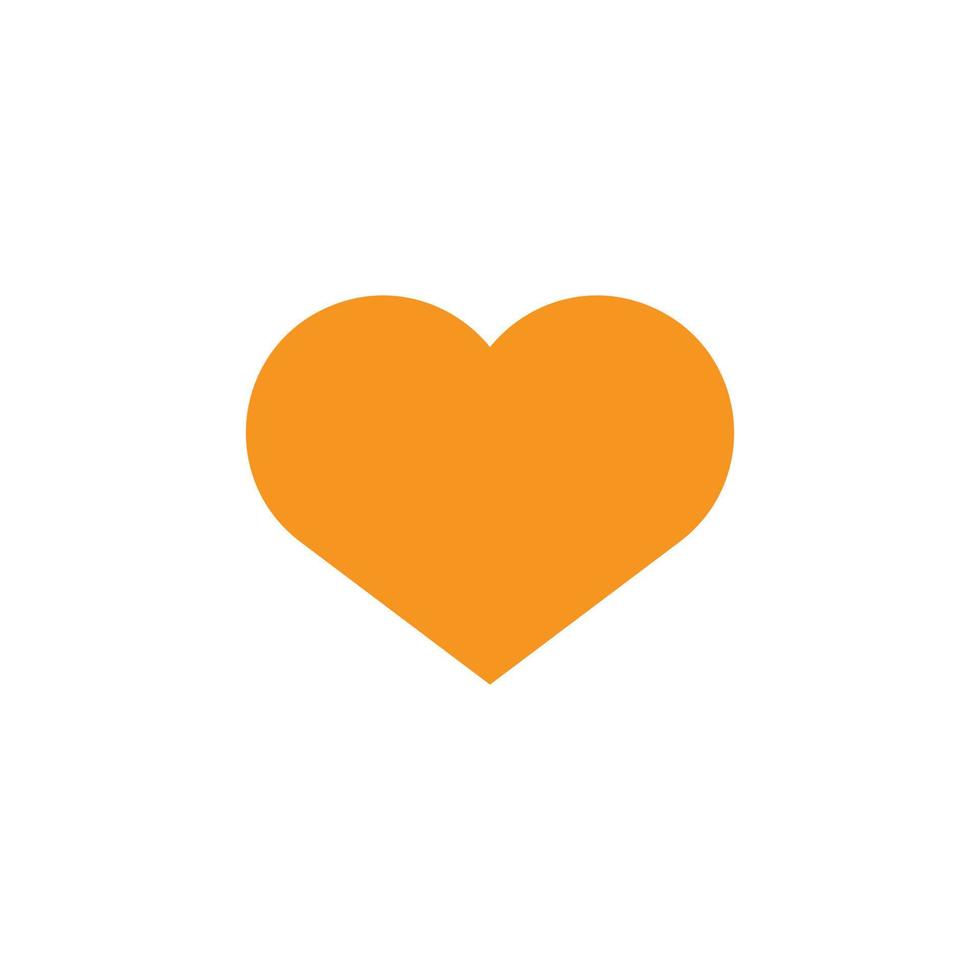 eps10 orange vektor hjärta fylld ikon isolerat på vit bakgrund. kärlek fast symbol i en enkel platt trendig modern stil för din hemsida design, logotyp, piktogram, och mobil Ansökan