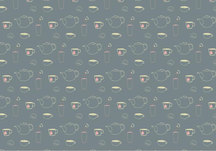 Teatime Pattern Hintergrund vektor