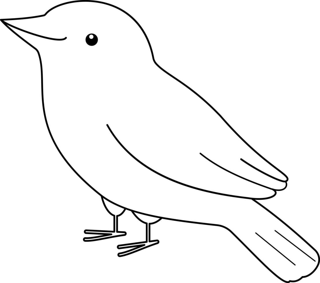 Gefleckter Rückenweber umreißt kleine Vogellinie Kunstillustration vektor