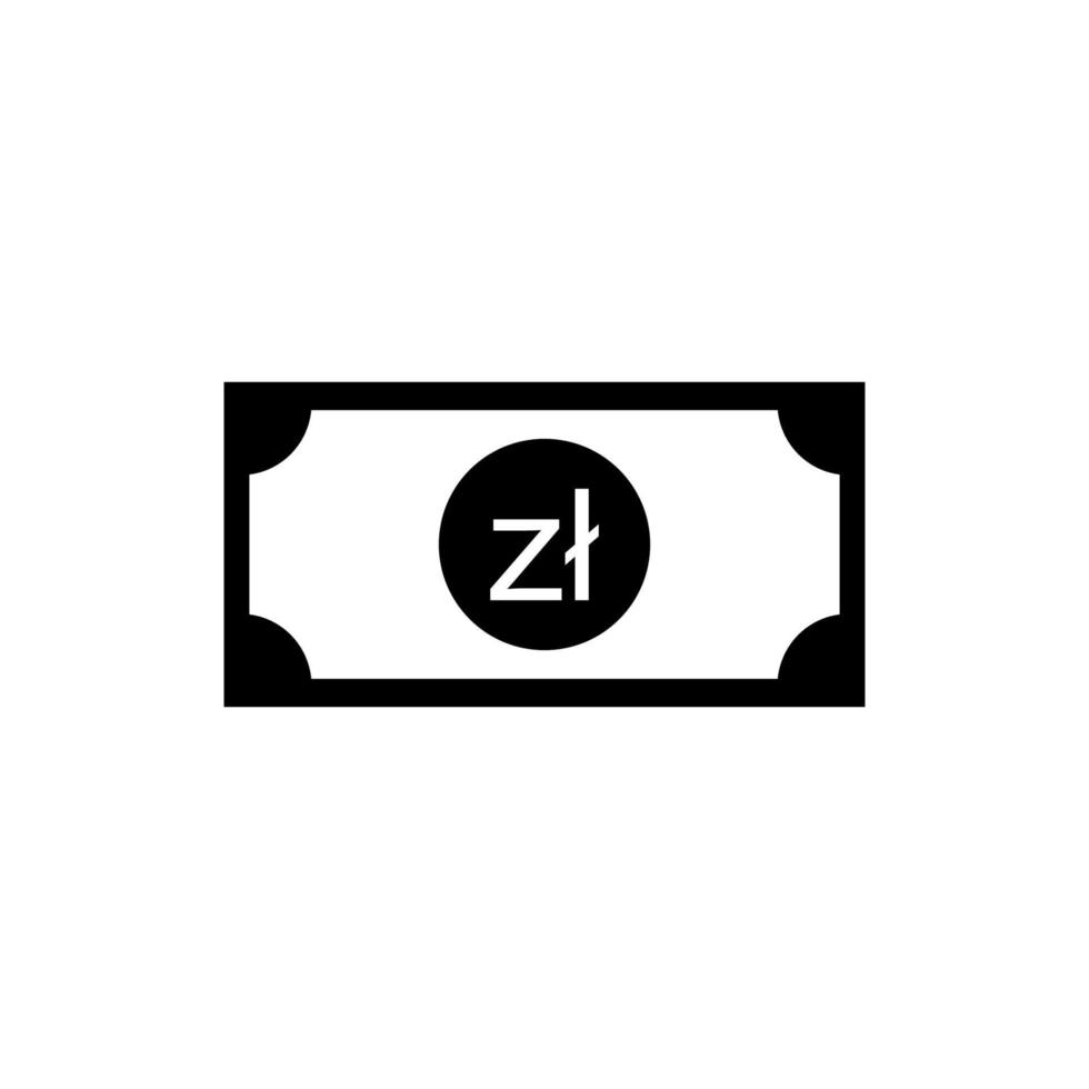 polen valuta, pln, putsa zloty ikon symbol. vektor illustration