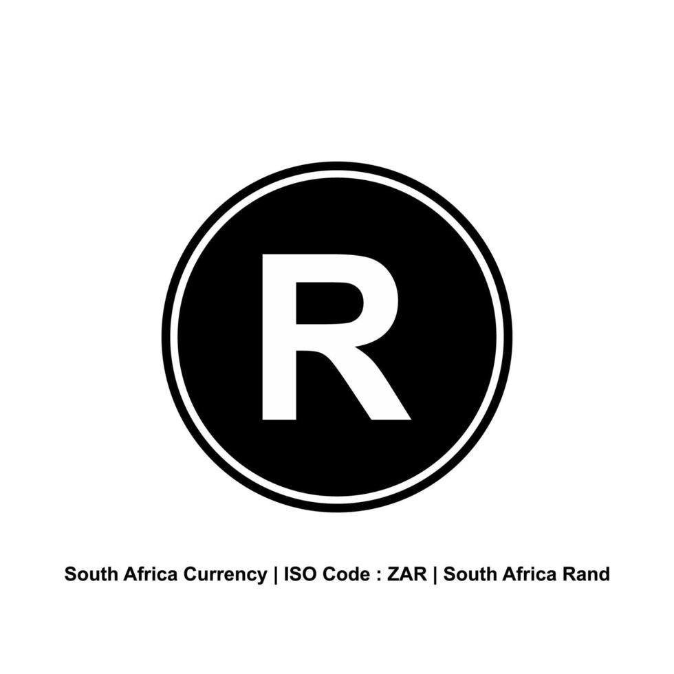 südafrikanische währung, zar, das südafrikanische rand-symbol. Vektor-Illustration vektor