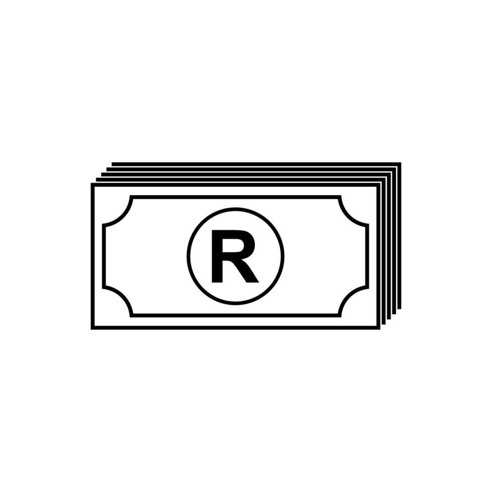 südafrikanische währung, zar, das südafrikanische rand-symbol. Vektor-Illustration vektor