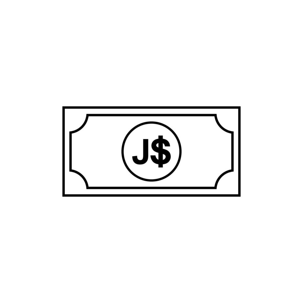 jamaica valuta, jmd, jamaican dollar ikon symbol. vektor illustration