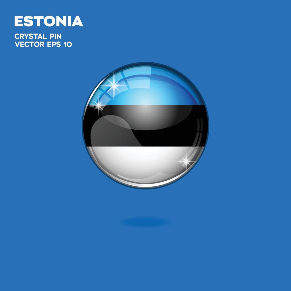 Estland-Flagge 3D-Schaltflächen vektor