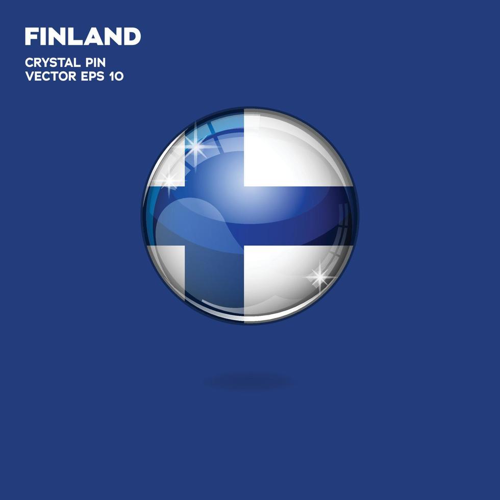 finland flagga 3d knappar vektor