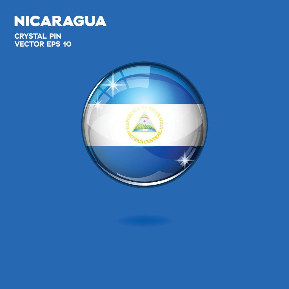 nicaragua flagga 3d knappar vektor