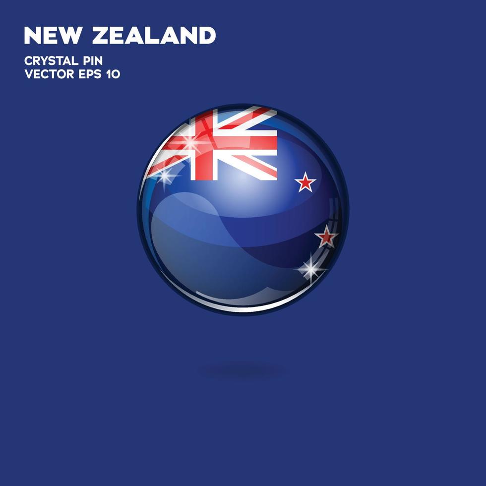 ny zealand flagga 3d knappar vektor